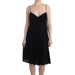JOHN GALLIANO Black Jersey Spaghetti Strap Dress